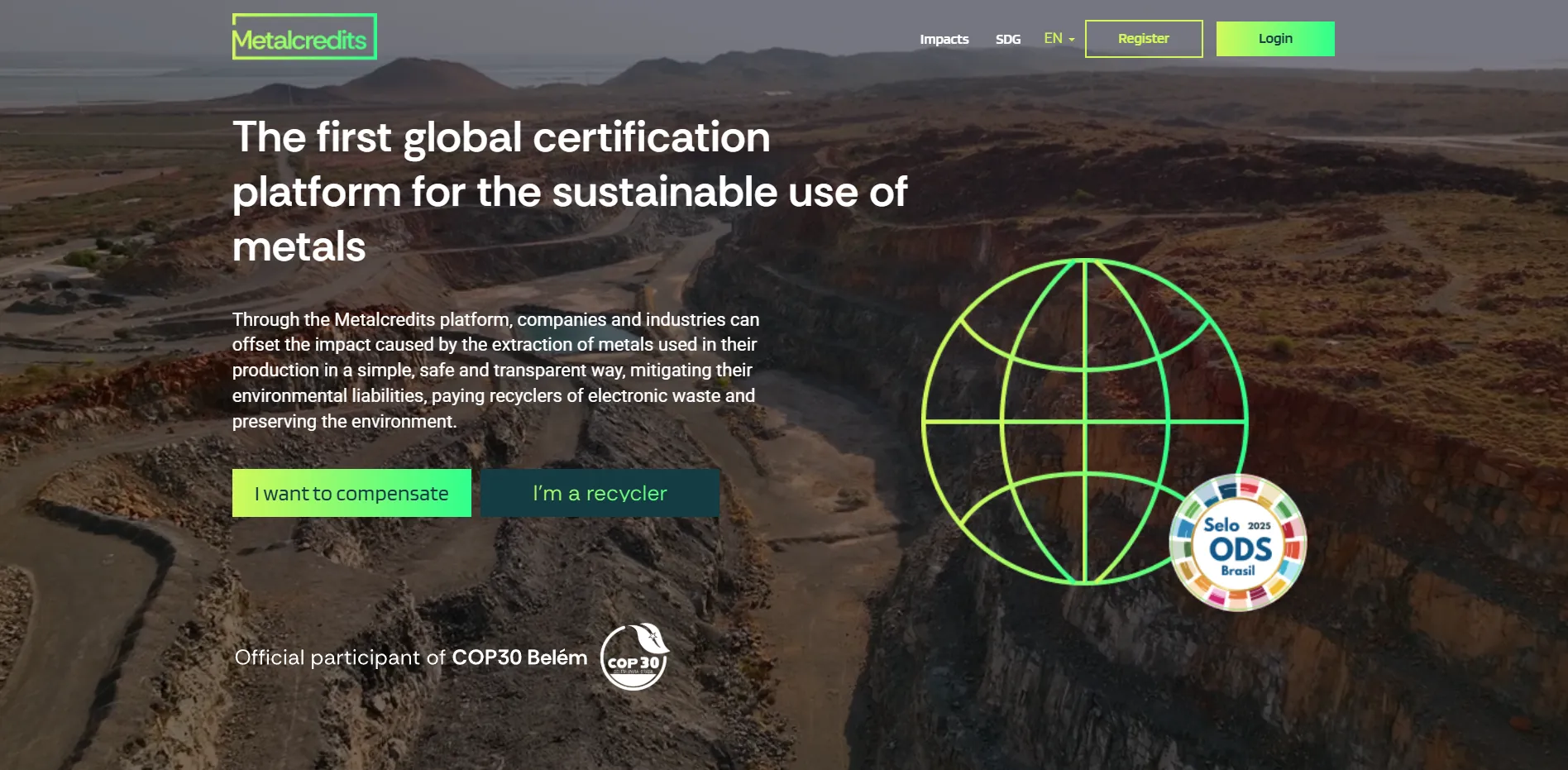Plataforma Metalcredits de créditos de compensação de metais